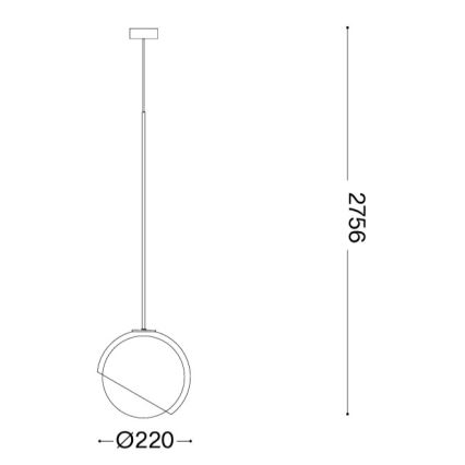Ideal Lux - Lámpara colgante con cable BLOOM 1xE27/42W/230V Ø 22 cm negra