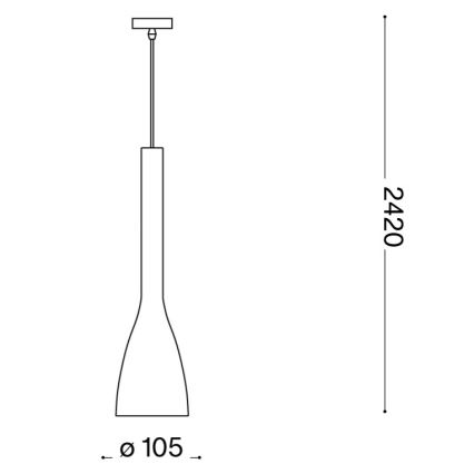 Ideal Lux - Lámpara colgante con cable FLUT 1xE14/40W/230V diámetro 10,5 cm blanca