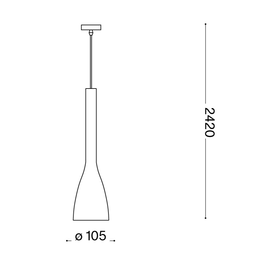 Ideal Lux - Lámpara colgante con cable FLUT 1xE14/40W/230V diámetro 10,5 cm blanca