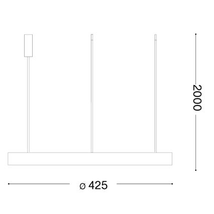 Ideal Lux - Lámpara colgante LED en cable GEMINI LED/36W/230V 4000K Ø 42,5 cm CRI 90 latón
