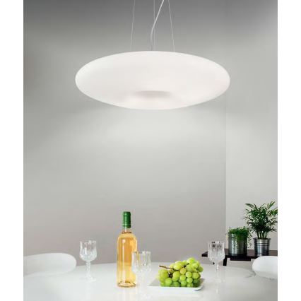 Ideal Lux - Lámpara colgante con cable GLORY 3xE27/60W/230V diámetro 50 cm blanca