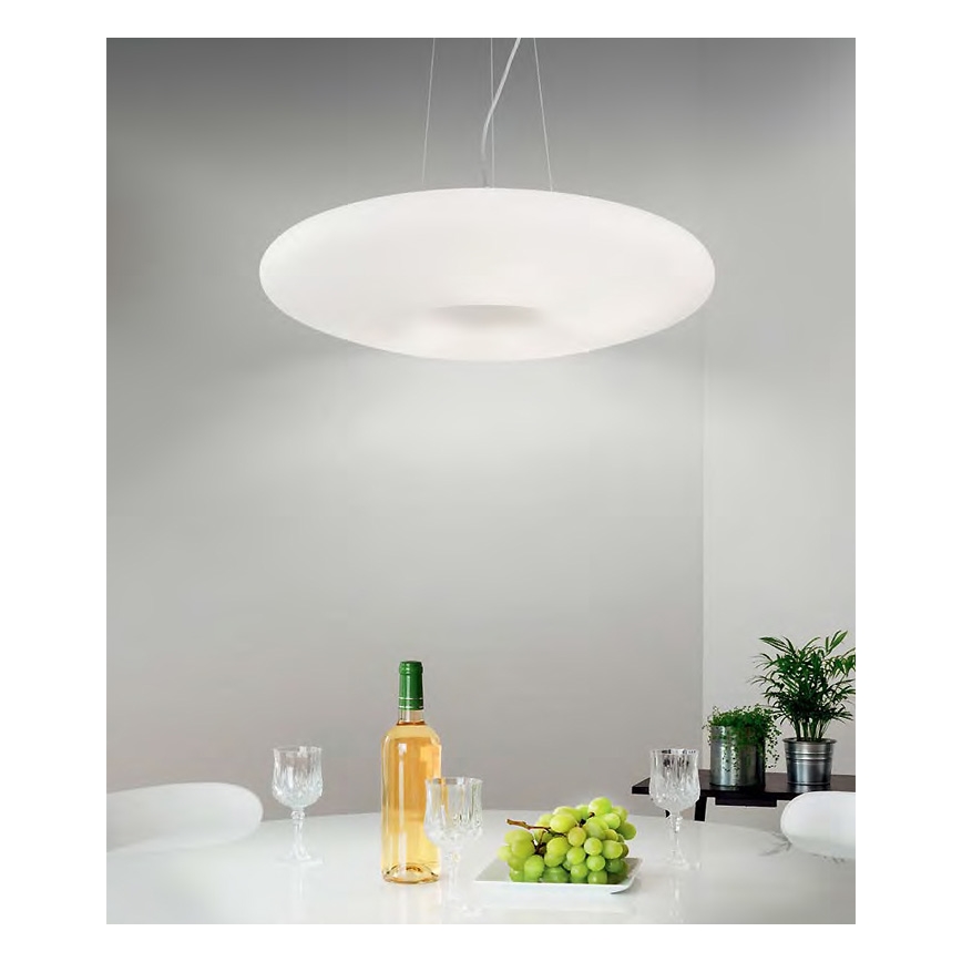Ideal Lux - Lámpara colgante con cable GLORY 3xE27/60W/230V diámetro 50 cm blanca