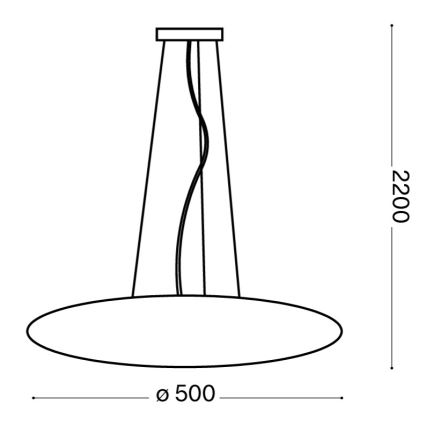 Ideal Lux - Lámpara colgante con cable GLORY 3xE27/60W/230V diámetro 50 cm blanca