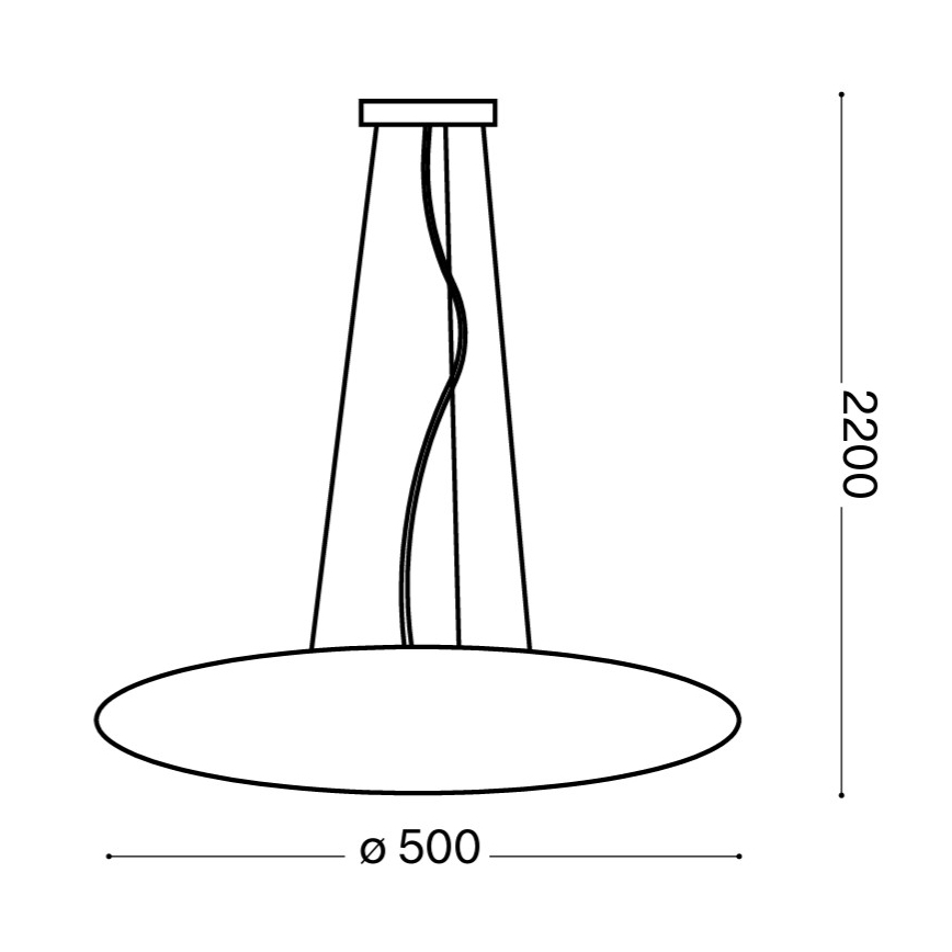 Ideal Lux - Lámpara colgante con cable GLORY 3xE27/60W/230V diámetro 50 cm blanca