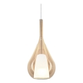 Ideal Lux - Lámpara colgante con cable KALIQUE 1xE27/42W/230V diámetro 18 cm beige ahumado