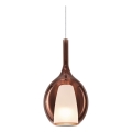 Ideal Lux - Lámpara colgante con cable KALIQUE, 1xE27/42W/230V, Ø 18 cm, acabado cobre ahumado