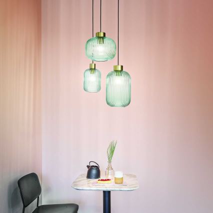 Ideal Lux - Lámpara colgante con cable MINT 1xE27/60W/230V Ø 14 cm, verde