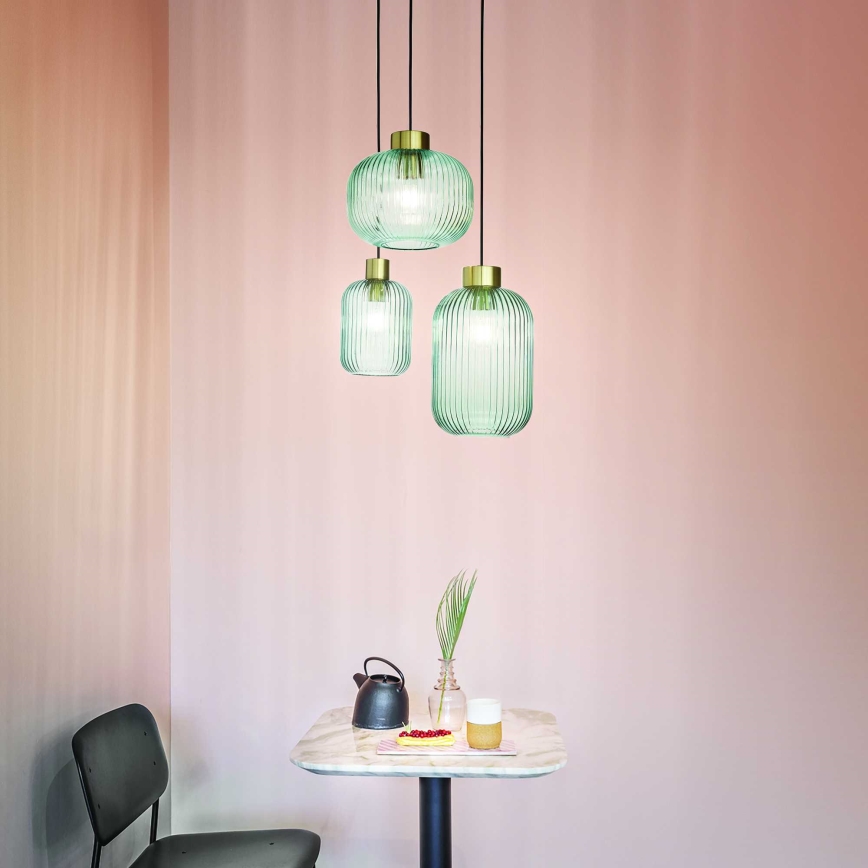 Ideal Lux - Lámpara colgante con cable MINT 1xE27/60W/230V Ø 14 cm, verde