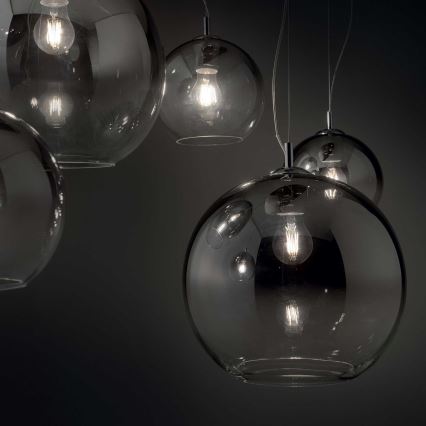 Ideal Lux - Lámpara colgante con cable NEMO PLUS 5xE27/42W/230V cromo brillante/gris ahumado
