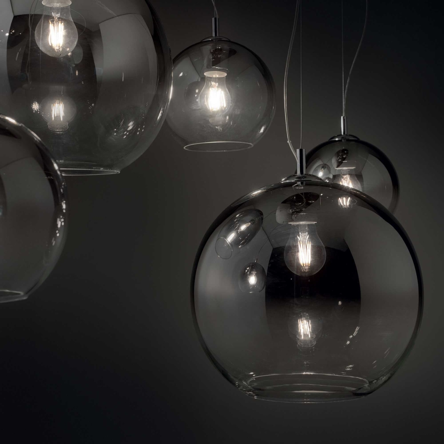 Ideal Lux - Lámpara colgante con cable NEMO PLUS 5xE27/42W/230V cromo brillante/gris ahumado