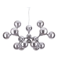 Ideal Lux - Lámpara colgante con cable NODI 15xE14/28W/230V Ø 105 cm cromo brillante