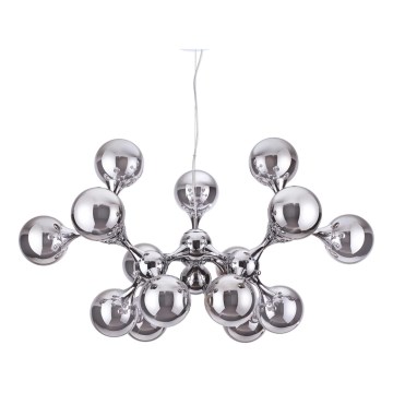 Ideal Lux - Lámpara colgante con cable NODI 15xE14/28W/230V Ø 105 cm cromo brillante