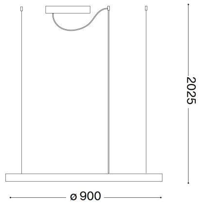 Ideal Lux - Lámpara colgante LED con cable ORACLE LED/53W/230V 3000K CRI 90 Ø 90 cm negra