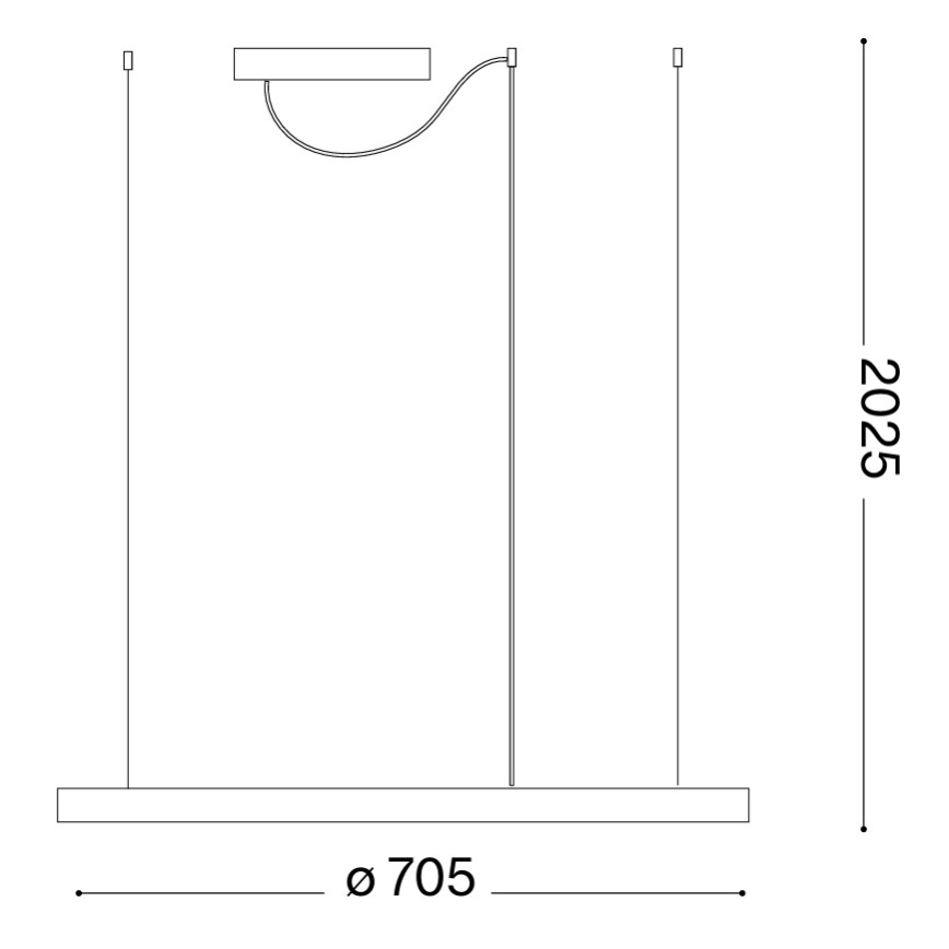 Ideal Lux - Lámpara colgante LED con cable ORACLE SLIM LED/37W/230V 3000K CRI 90 Ø 70 cm dorada
