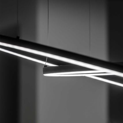 Ideal Lux - Lámpara colgante LED con cable ORACLE SLIM LED/83W/230V 2700K IRC 90 Ø 150 cm negra