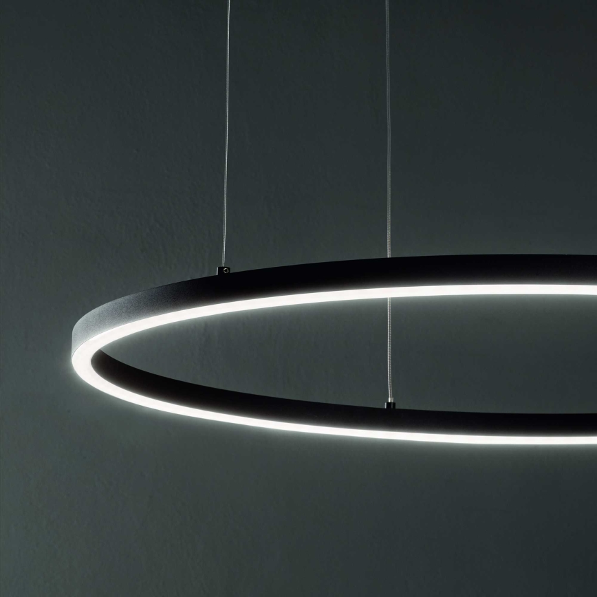 Ideal Lux - Lámpara colgante LED con cable ORACLE SLIM LED/83W/230V 2700K IRC 90 Ø 150 cm negra