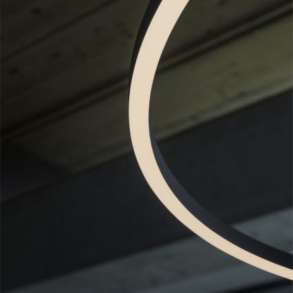 Ideal Lux - Lámpara colgante LED con cable ORACLE SLIM LED/83W/230V 2700K IRC 90 Ø 150 cm negra
