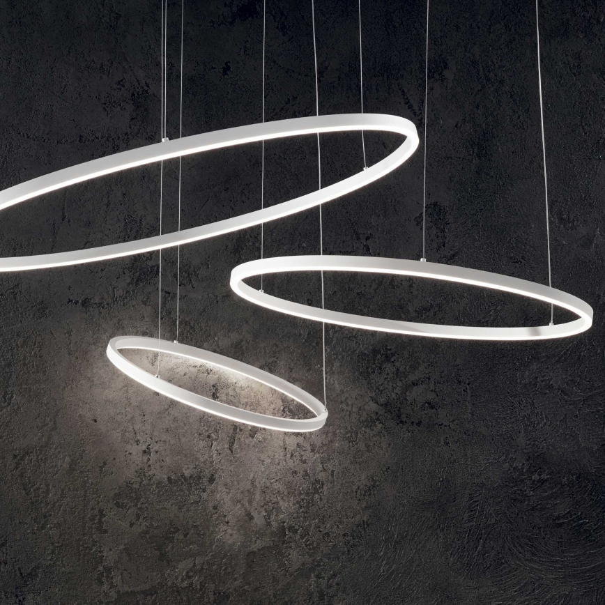 Ideal Lux - Lámpara colgante con cable ORACLE SLIM LED/83W/230V 3000K CRI 90 Ø 150 cm blanca