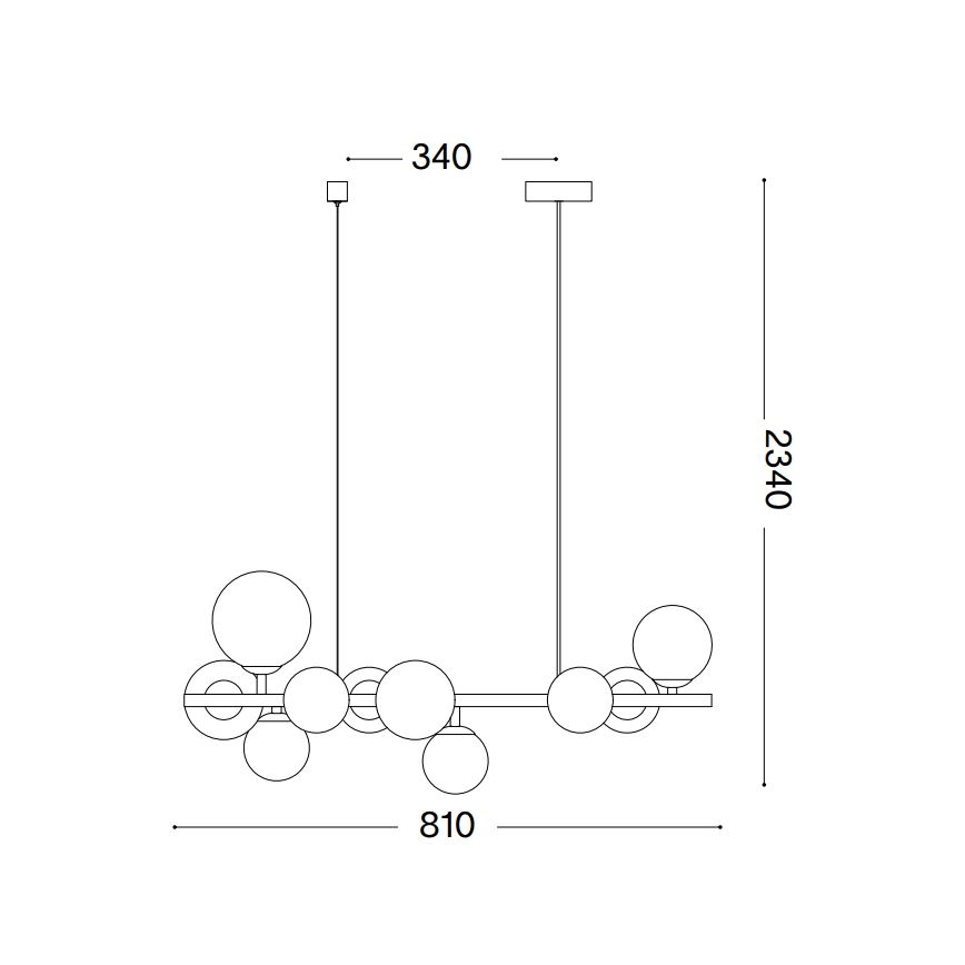 Ideal Lux - Lámpara colgante LED con cable PERLAGE 10xG9/3W/230V 81 cm dorado/beige ahumado