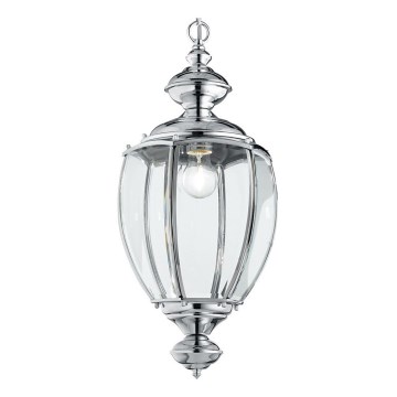 Ideal Lux - Lámpara colgante con cadena 1 x casquillo E27/60W/230V, diámetro 25 cm, cromado brillante