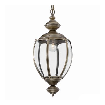 Ideal Lux - Lámpara colgante con cadena, 1xE27/60W/230V, Ø 25 cm, acabado bronce