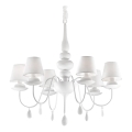 Ideal Lux - Lámpara colgante con cadena BLANCHE 6xE14/40W/230V diá. 75 cm blanco
