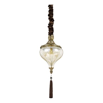 Ideal Lux - Lámpara colgante con cadena HAREM 1xE27/42W/230V diá. 16,5 cm latón