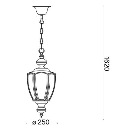Ideal Lux - Lámpara colgante con cadena NORMA 1xE27/60W/230V, diámetro 25 cm, acabado bronce