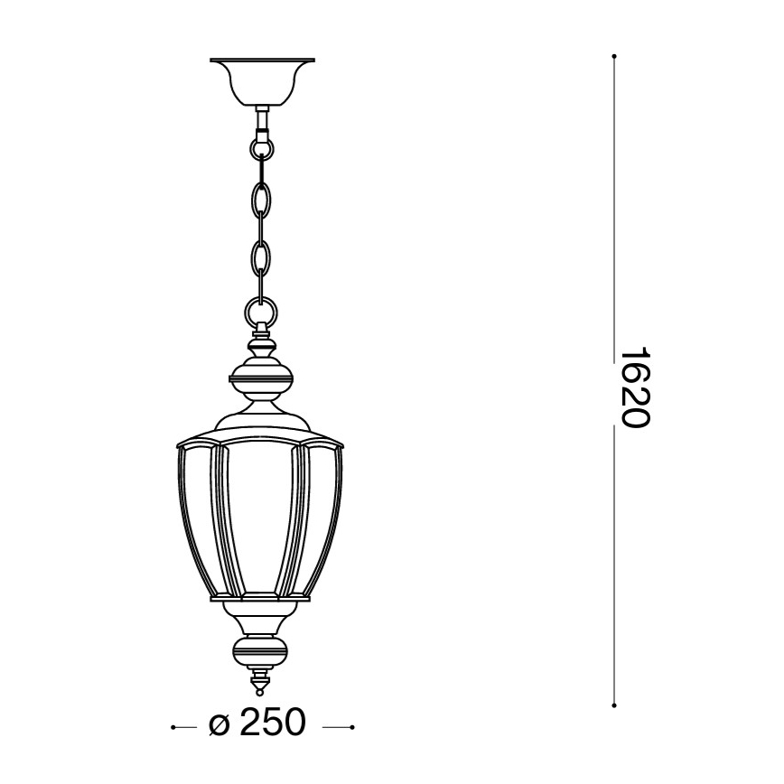Ideal Lux - Lámpara colgante con cadena NORMA 1xE27/60W/230V, diámetro 25 cm, acabado bronce