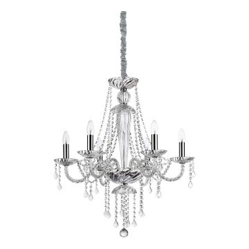 Ideal Lux - Lámpara colgante de cristal AMADEUS 6xE14/40W/230V diá. 67 cm transparente