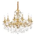 Ideal Lux - Lámpara colgante de cristal GIOCONDA 12xE14/40W/230V diá. 90 cm dorado