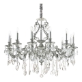Ideal Lux - Lámpara colgante de cristal GIOCONDA 12xE14/40W/230V diá. 90 cm plata