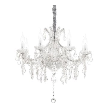 Ideal Lux - Lámpara colgante de cristal NAPOLEON 8xE14/40W/230V diá. 67 cm cromo