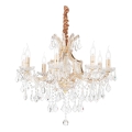 Ideal Lux - Lámpara colgante de cristal NAPOLEON 8xE14/40W/230V diá. 67 cm dorado