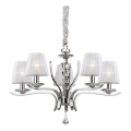 Ideal Lux - Lámpara colgante de cristal PEGASO 5xE14/28W/230V diá. 72 cm cromo brillante