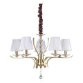 Ideal Lux - Lámpara colgante de cristal PEGASO 5xE14/28W/230V diá. 72 cm dorado