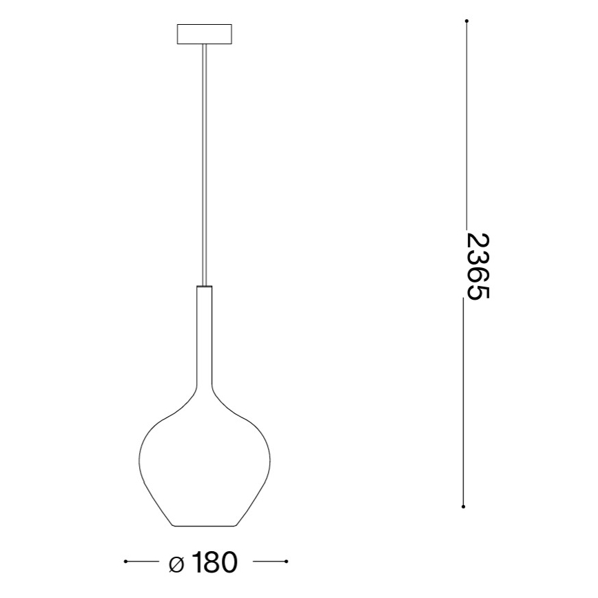 Ideal Lux - Lámpara colgante KALIQUE con cable 1xE27/42W/230V Ø 18 cm negro ahumado