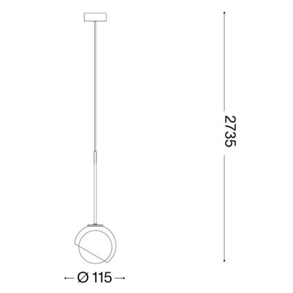 Ideal Lux - Lámpara colgante LED en cable BLOOM 1xG9/3W/230V, Ø 11,5 cm, dorado/beige ahumado