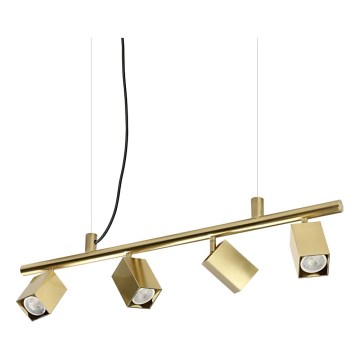 Ideal Lux - Lámpara colgante LED con cable DYNAMITE, 4x GU10/7W/230V, CRI 90, latón