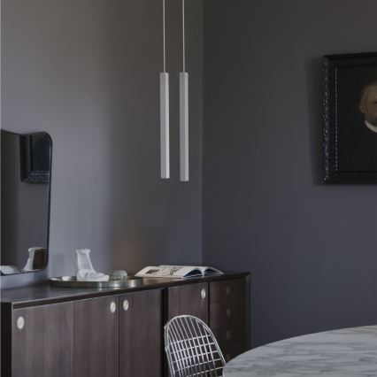Ideal Lux - Lámpara colgante LED con cable LOOK 1xGU10/7W/230V IRC 90 Ø 6 cm blanca