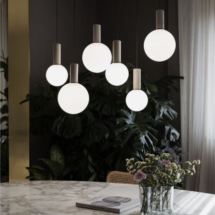 Ideal Lux - Lámpara colgante LED con cable ODEON LED/39W/230V CRI 90 Ø 57 cm beige/blanco