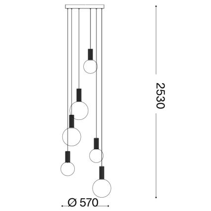 Ideal Lux - Lámpara colgante LED con cable ODEON LED/39W/230V CRI 90 Ø 57 cm beige/blanco