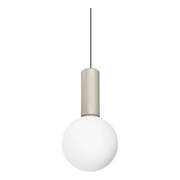 Ideal Lux - Lámpara colgante LED con cable ODEON LED/8W/230V CRI 90 Ø 15 cm beige/blanco