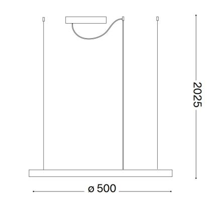 Ideal Lux - Lámpara colgante LED regulable en cable ORACLE SLIM LED/28W/230V 3000K (blanco cálido) CRI 90 Ø 50 cm blanca