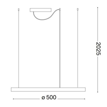 Ideal Lux - Lámpara colgante LED con cable ORACLE SLIM LED/29W/230V 3000K CRI 90 diámetro 50 cm negra
