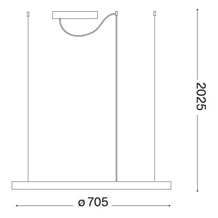 Ideal Lux - Lámpara colgante LED con cable ORACLE SLIM LED/37W/230V 2700K CRI 90 Ø 70 cm blanca
