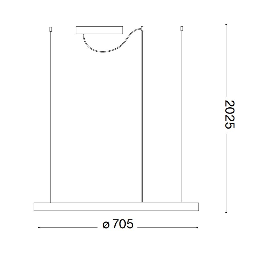 Ideal Lux - Lámpara colgante LED en cable ORACLE SLIM LED/37W/230V 4000K CRI 90 Ø 70 cm blanca