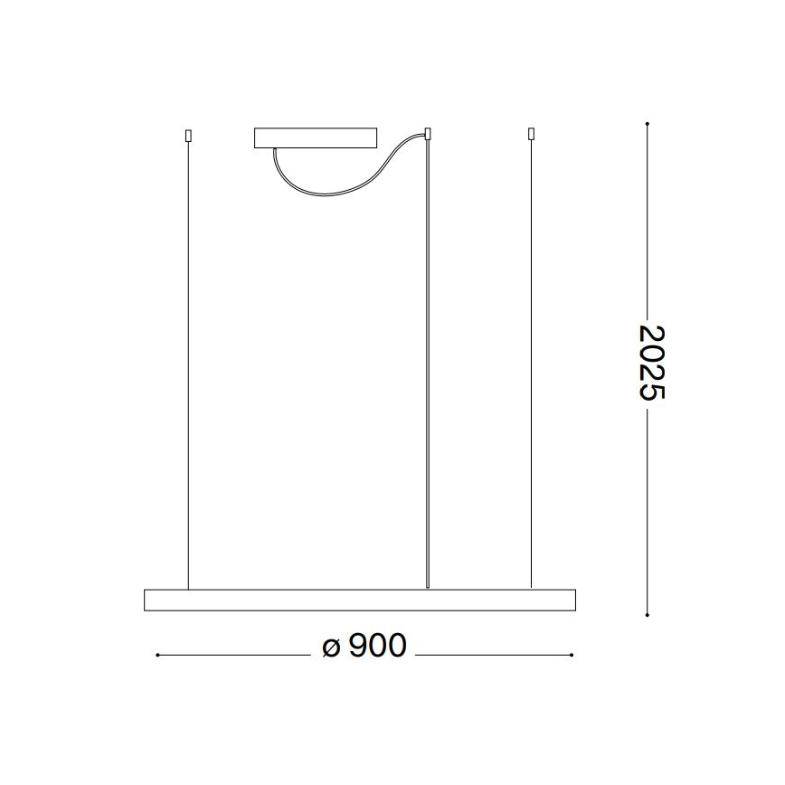 Ideal Lux - Lámpara colgante LED regulable con cable ORACLE SLIM LED/42W/230V 3000K CRI 90 Ø 90 cm negro