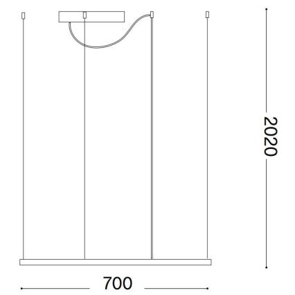 Ideal Lux - Lámpara colgante de cable ORACLE SLIM LED/44W/230V 3000K CRI 90 70x70 cm blanca