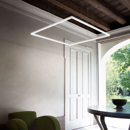 Ideal Lux - Lámpara LED suspendida por cable ORACLE SLIM LED/53W/230V 3000K CRI 90 90x90 cm blanca